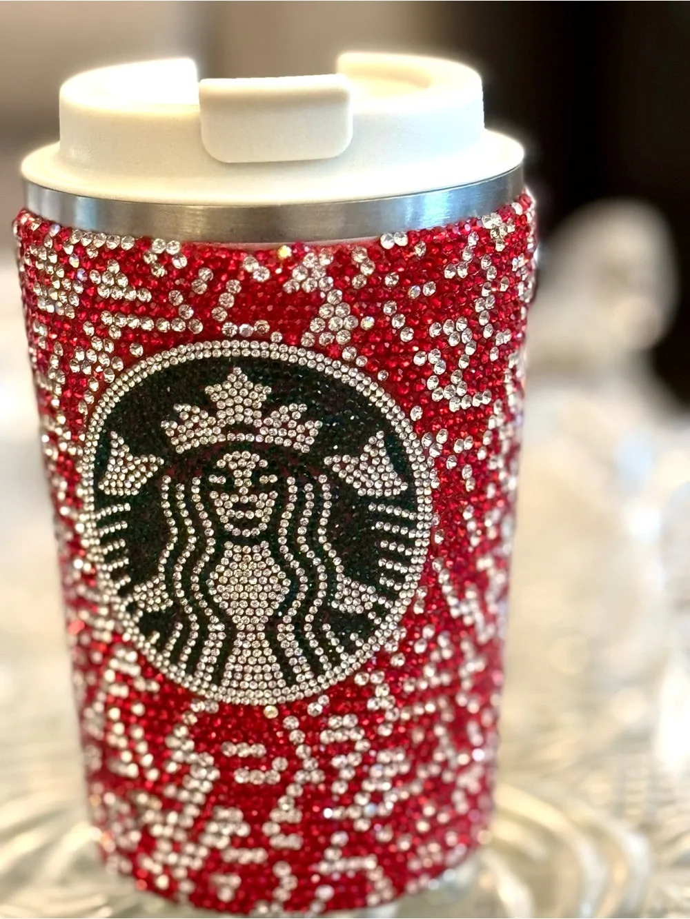 Ideal Gift !Rhinestone Crystal Embellished Temperature Check Tumblr in Beaute